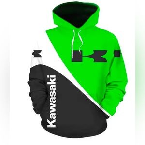 Kawasaki hoodie size 2xl men’s Green Black Logo Sweatshirt new